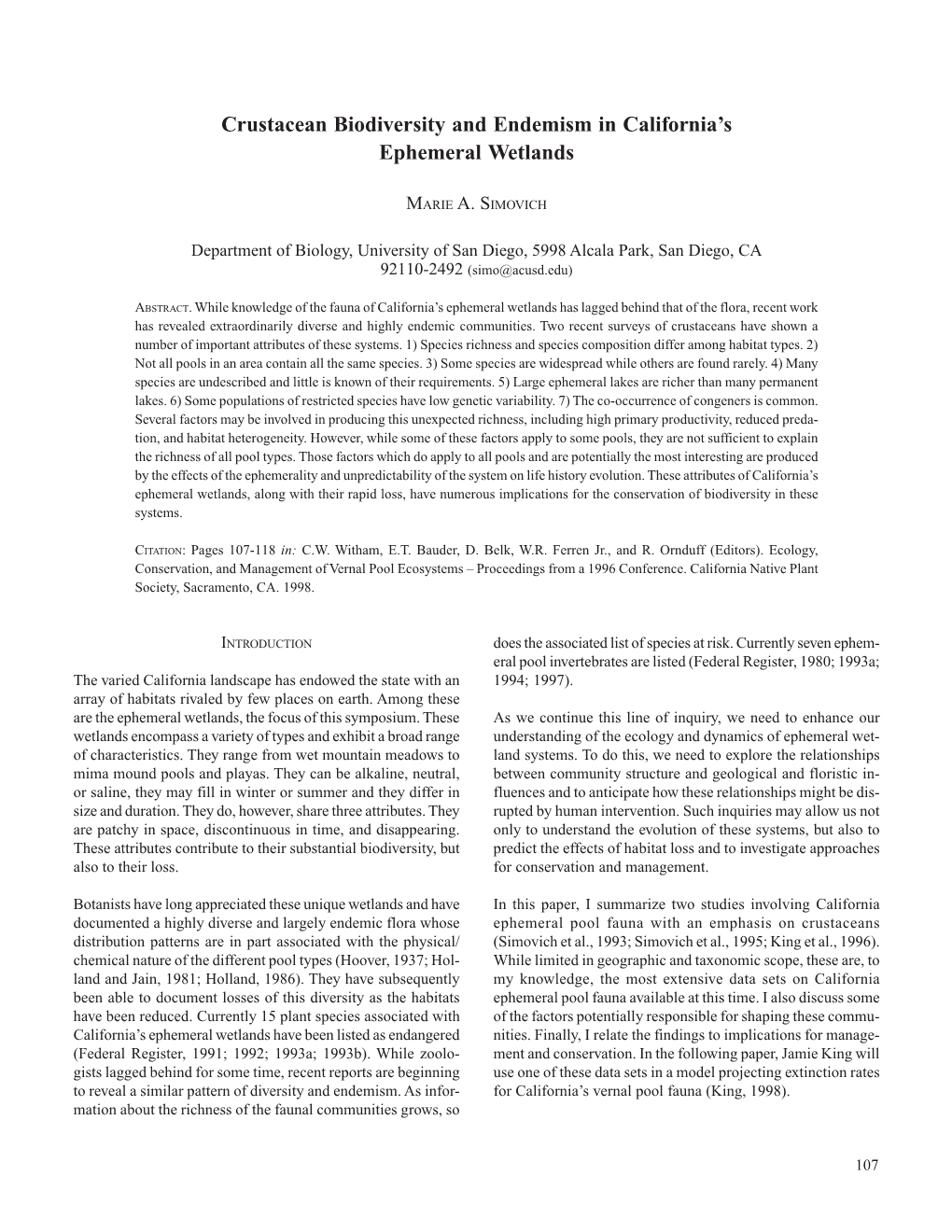 2.4 Crustacean Biodiversity and Endemism in California's