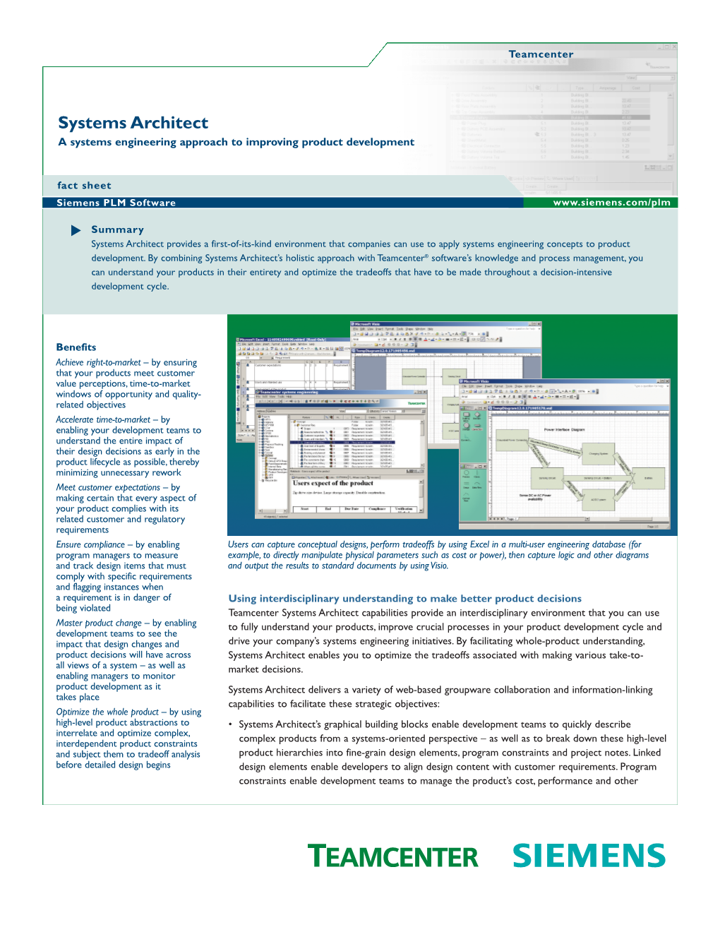 Systems Architect a Systems Engineering Approach to Improving Product Development