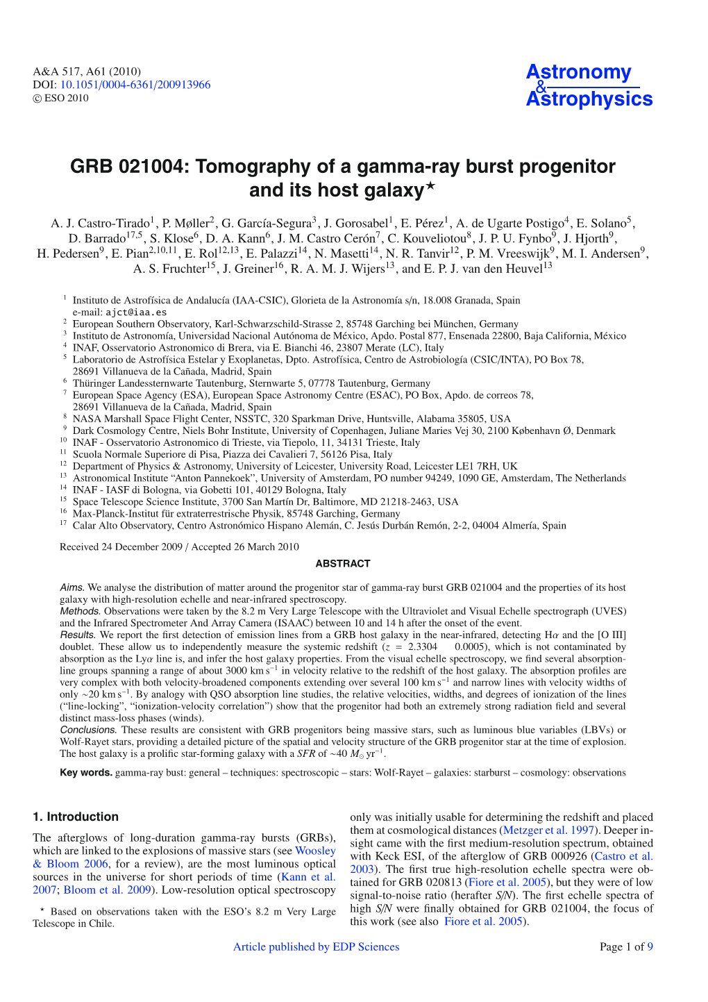 GRB 021004: Tomography of a Gamma-Ray Burst Progenitor and Its Host Galaxy