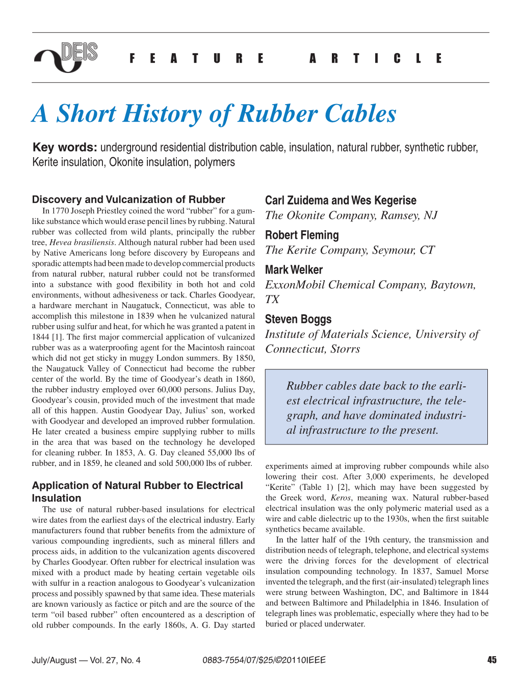 A Short History of Rubber Cables