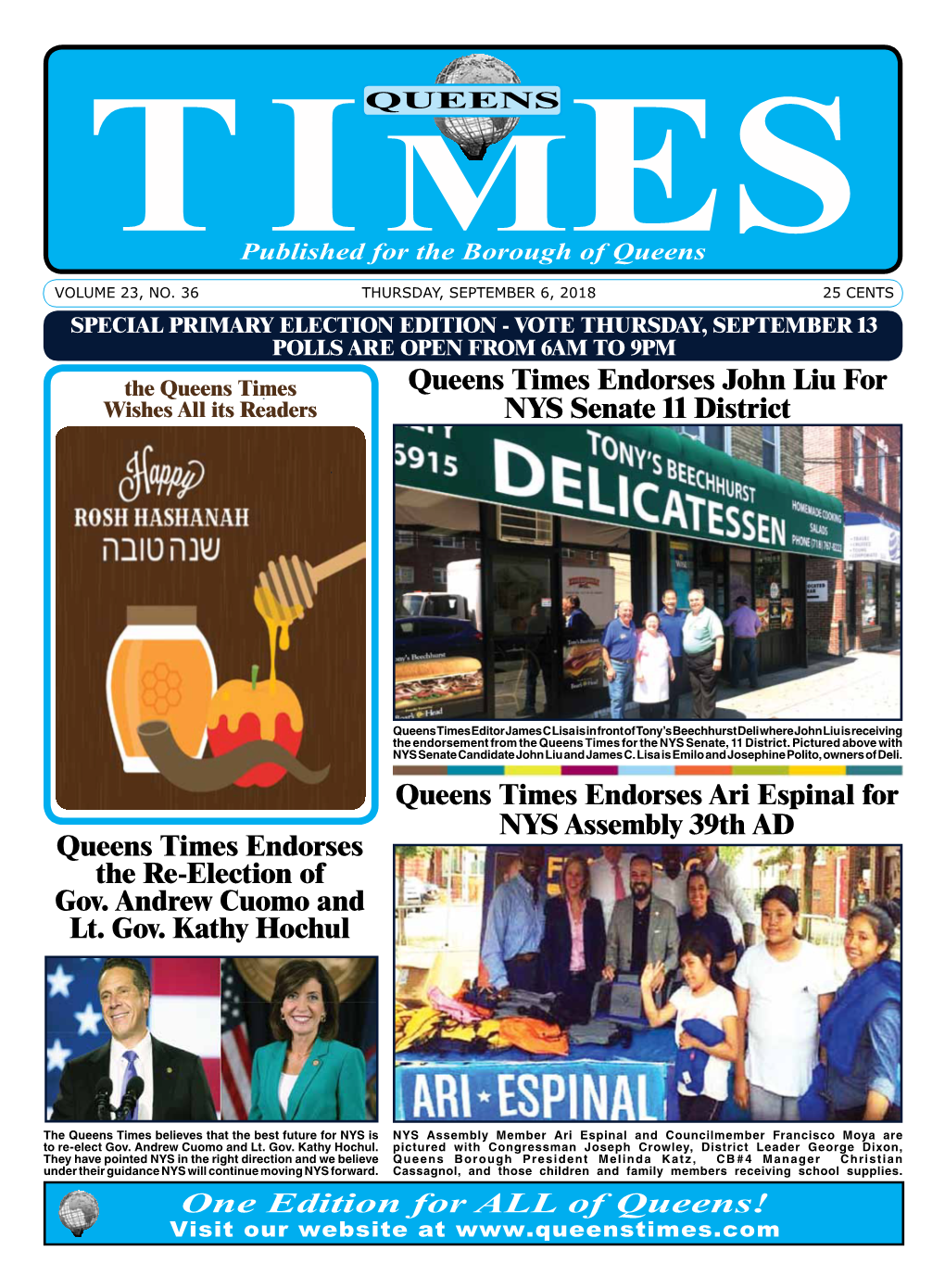 Queens Times Endorses Ari Espinal for NYS Assembly 39Th AD Queens Times Endorses the Re-Election of Gov
