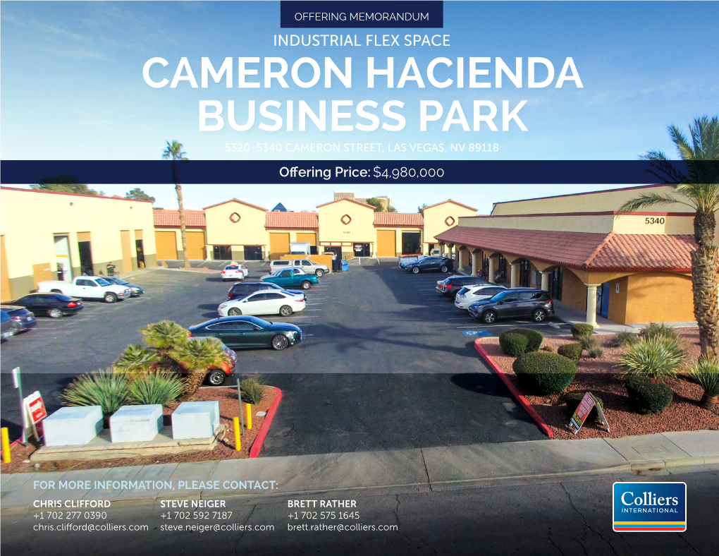 Cameron Hacienda Business Park 5320-5340 Cameron Street, Las Vegas, Nv 89118