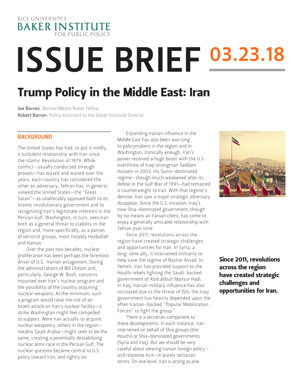 Trump Policy in the Middle East: Iran