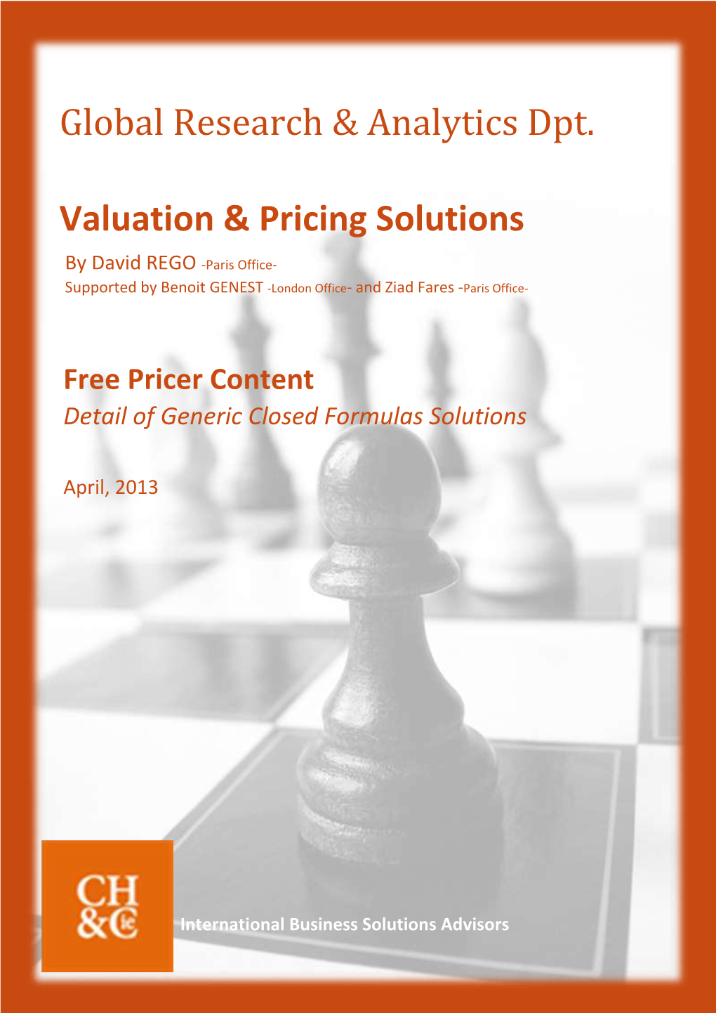 Global Research & Analytics Dpt. Valuation & Pricing Solutions