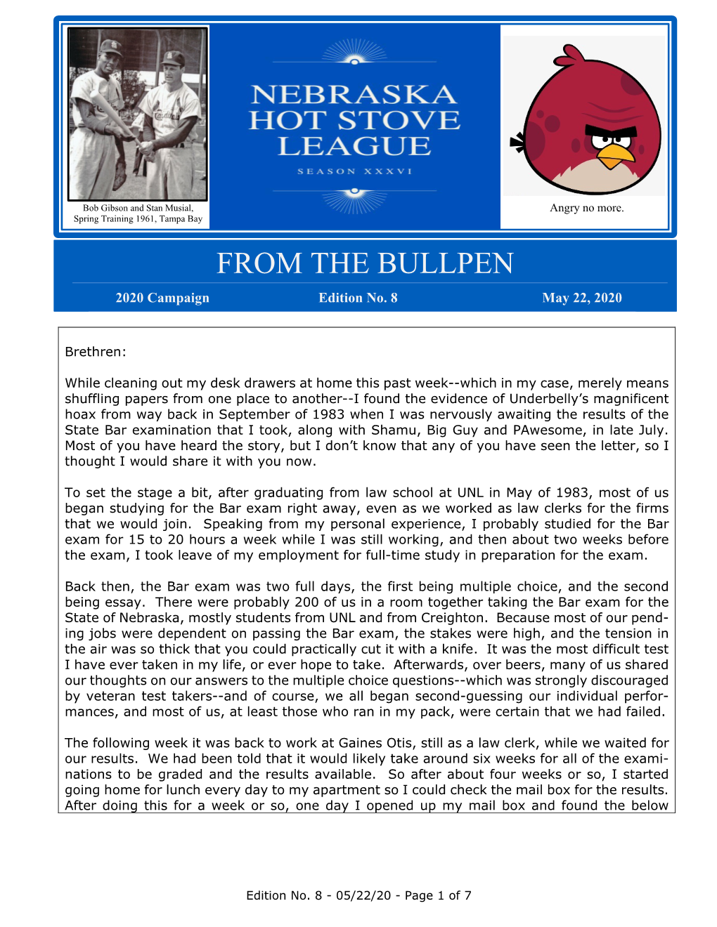 Bullpen/8 5-22-20 (01082140.DOCX;1)