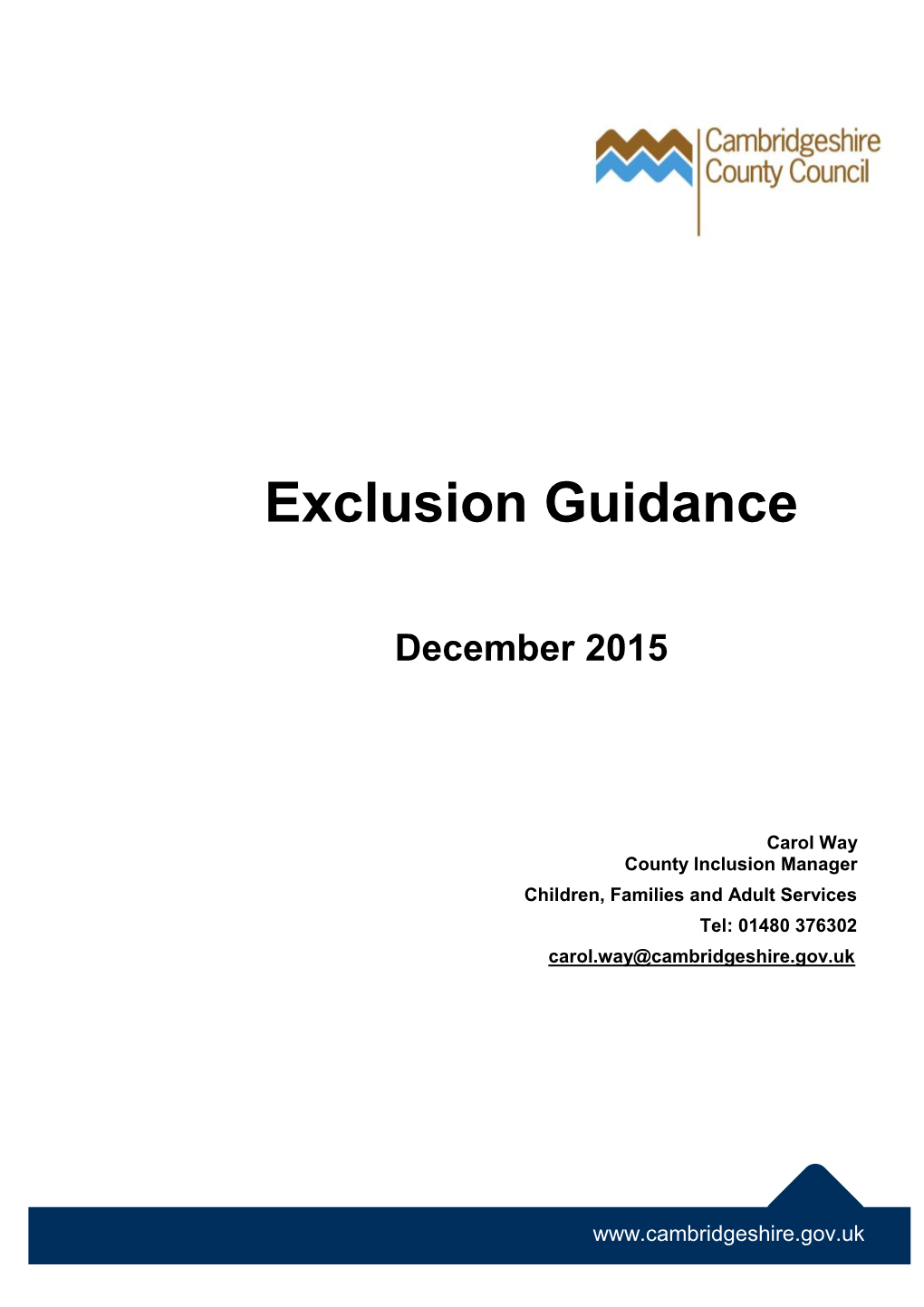 Pupil Exclusion Guidance