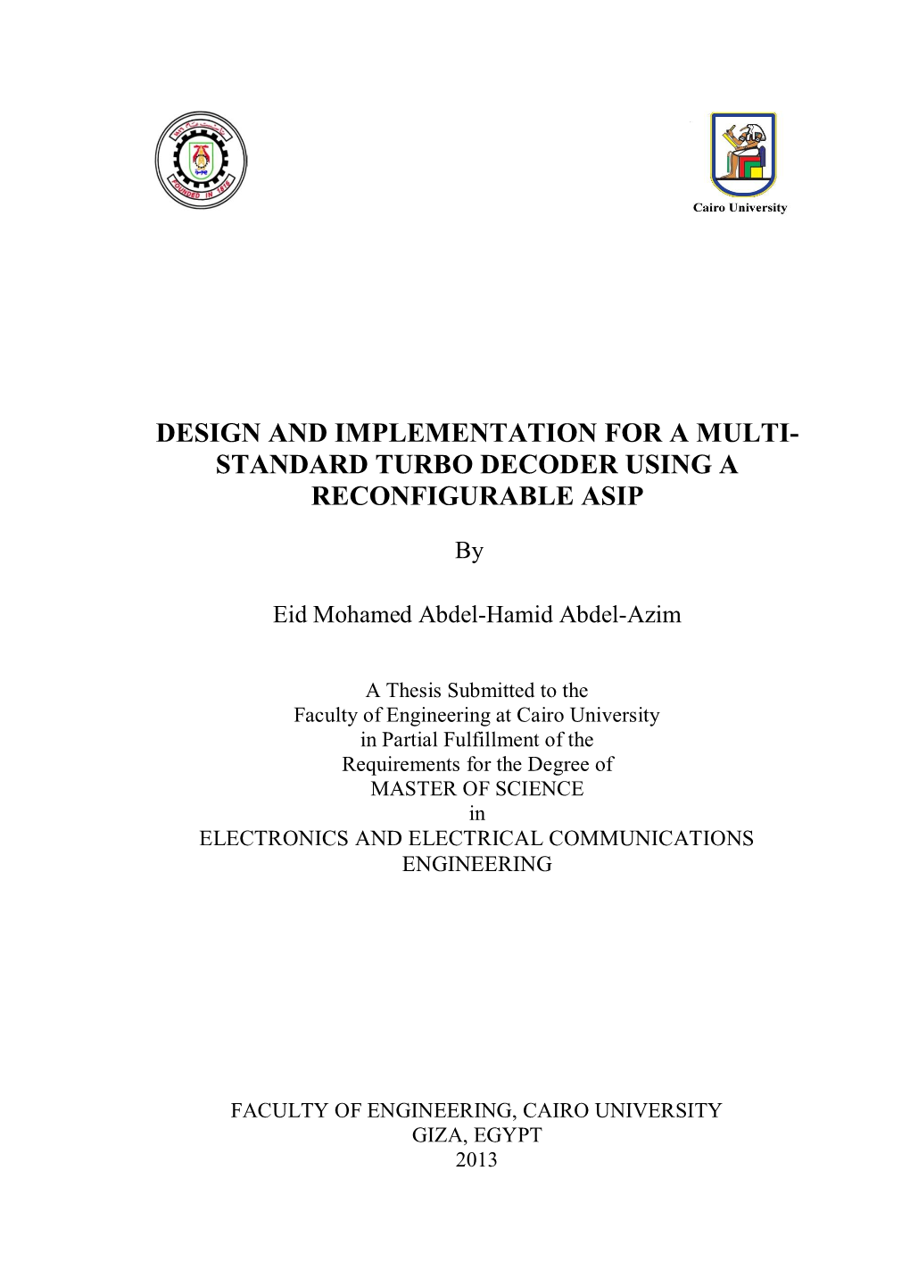 Standard Turbo Decoder Using a Reconfigurable Asip