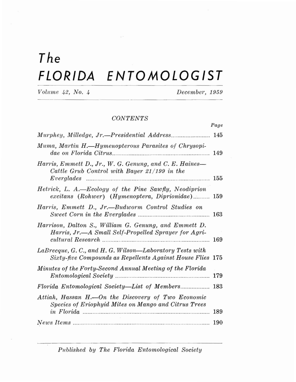 Florida Entomologist