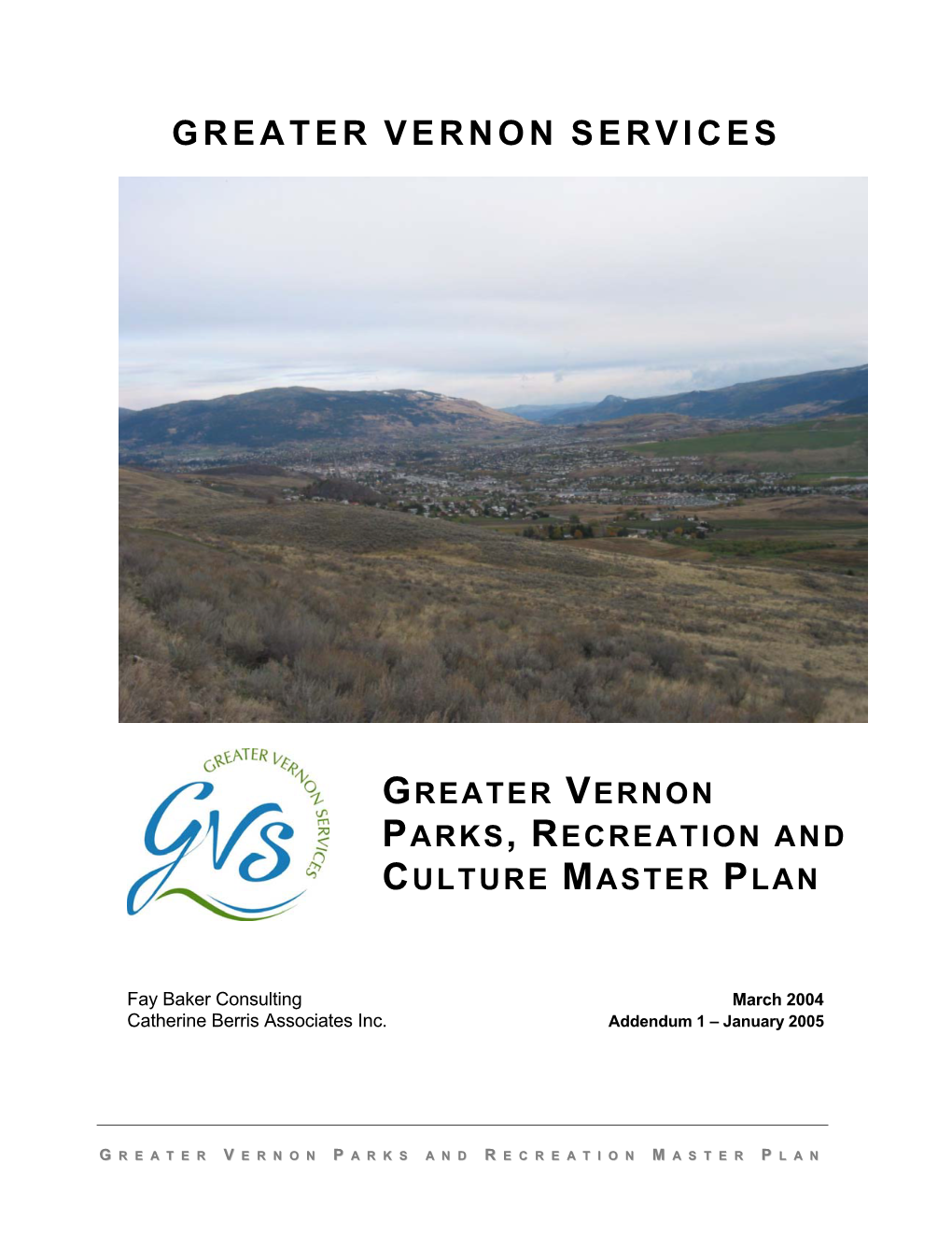 Greater Vernon Parks, Recreation and Culture Master Plan