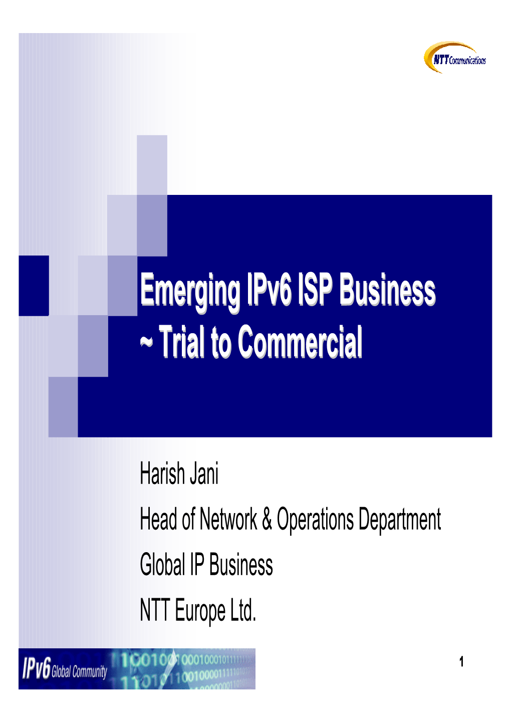 Emerging Ipv6 ISP Business