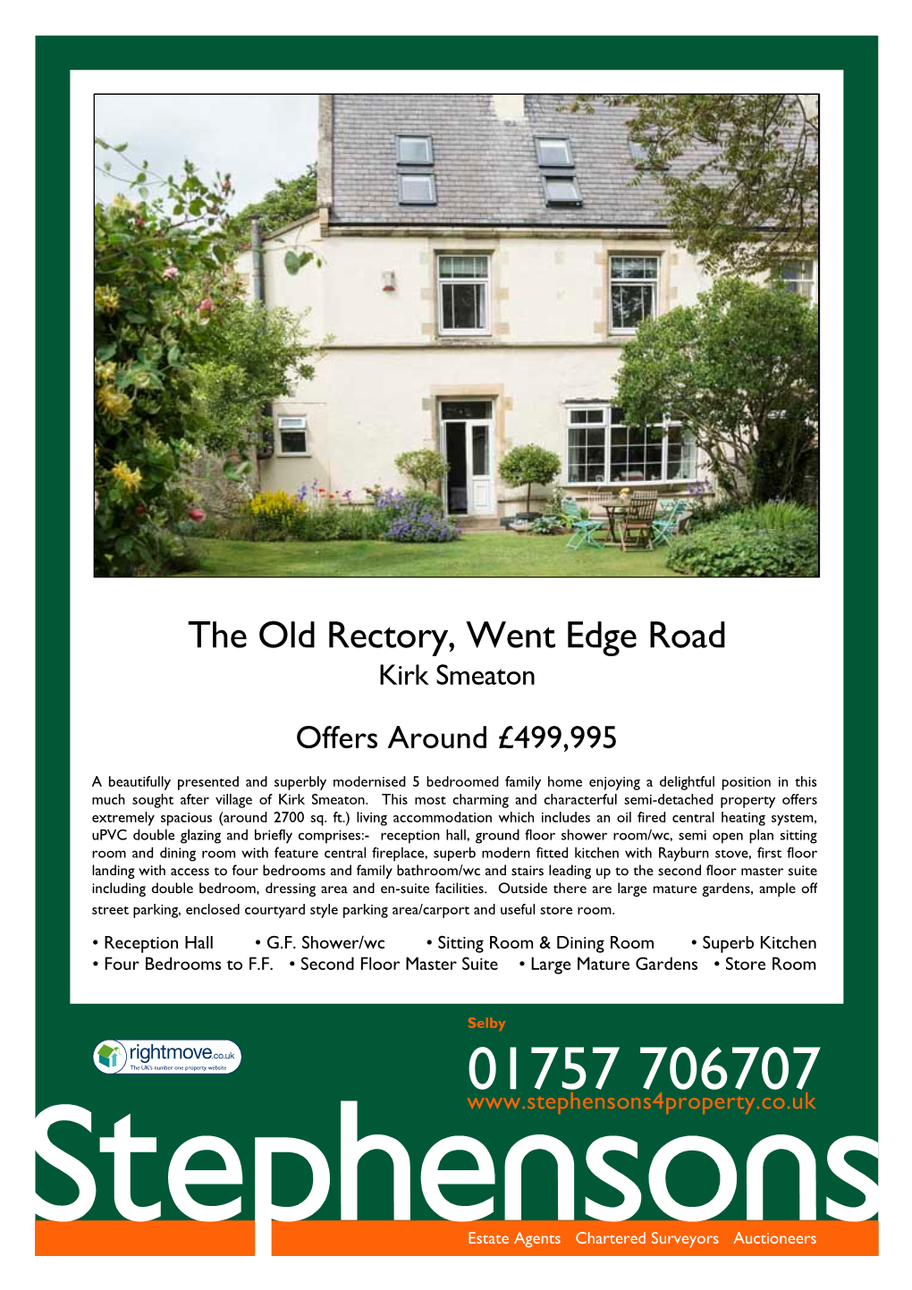 The Old Rectory, Went Edge Road Kirk Smeaton Offers Around £ 499,995