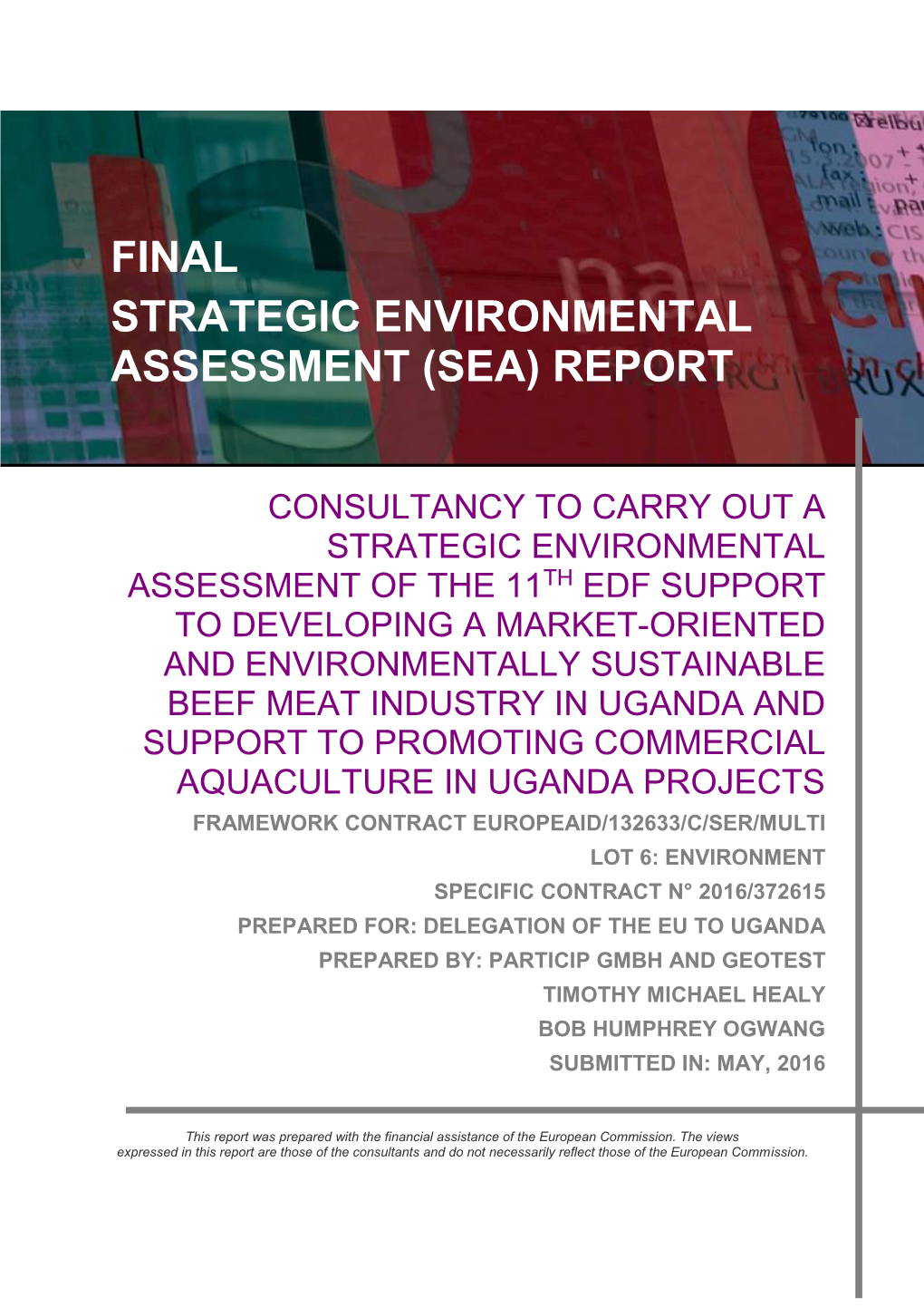 Final Strategic Environmental Assessment (Sea) Report