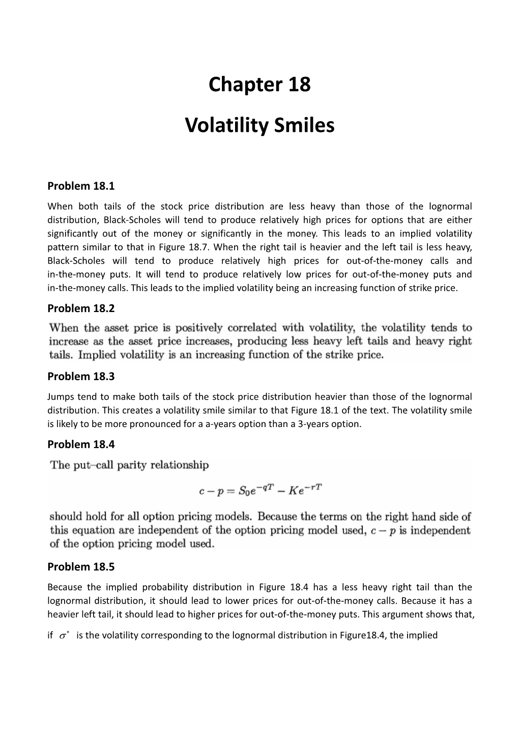 Chapter 18 Volatility Smiles