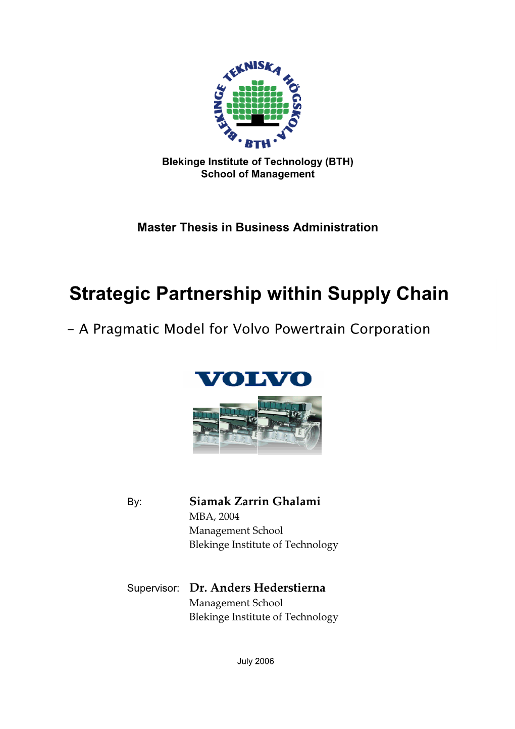 Strategic Partnership Within Supply Chain