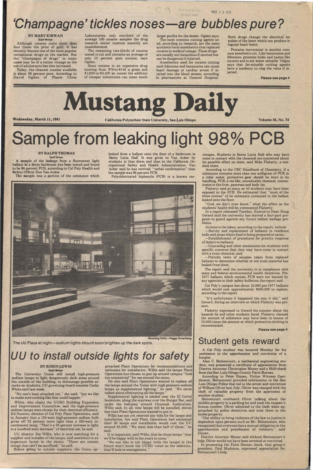 Mustang Daily, March 11, 1981