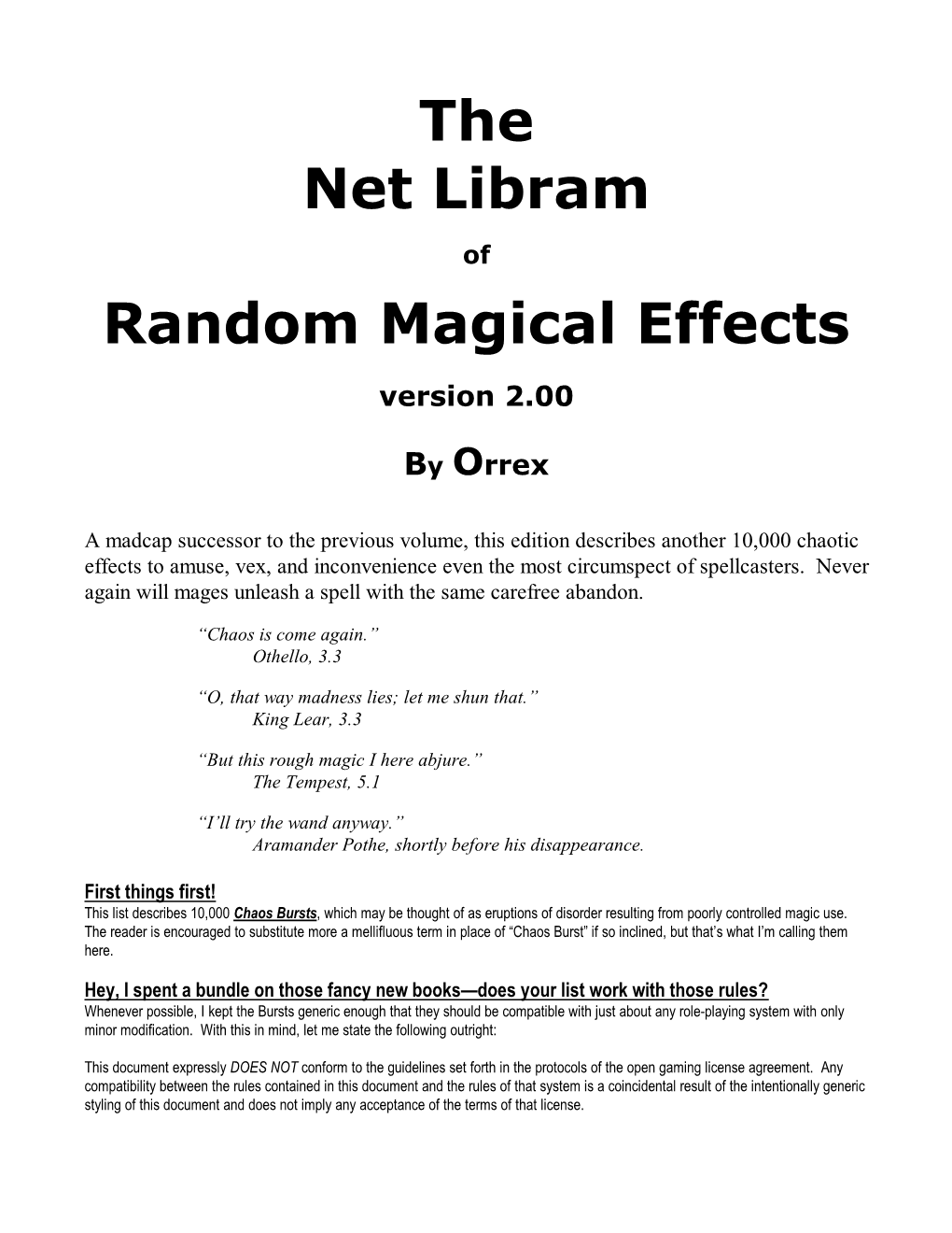 The Net Libram Random Magical Effects