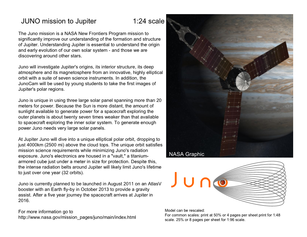 JUNO Mission to Jupiter 1:24 Scale