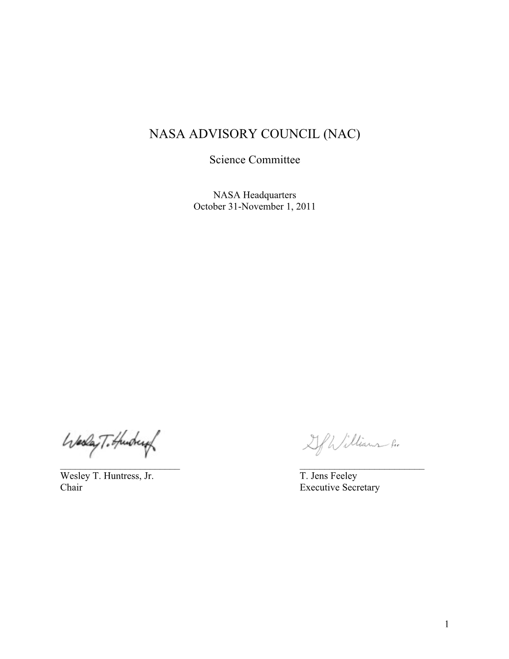 Nasa Advisory Council (Nac)