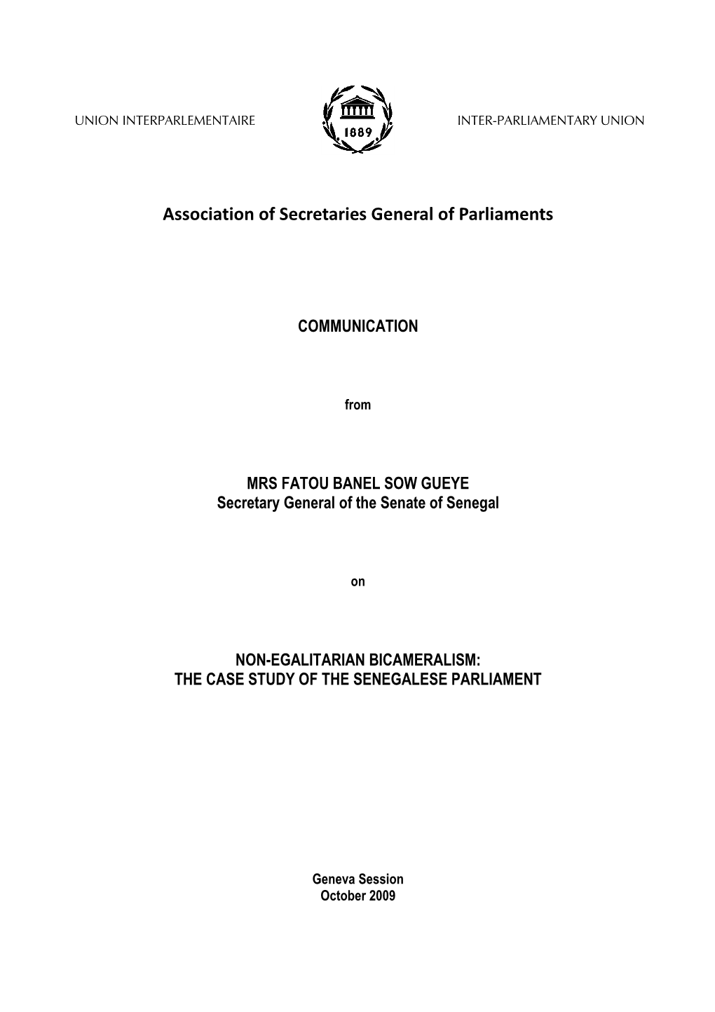 Association of Secretaries General of Parliaments