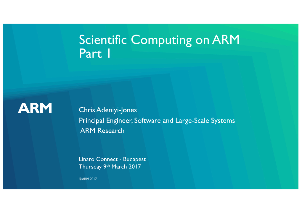 Scientific Computing on ARM Part 1