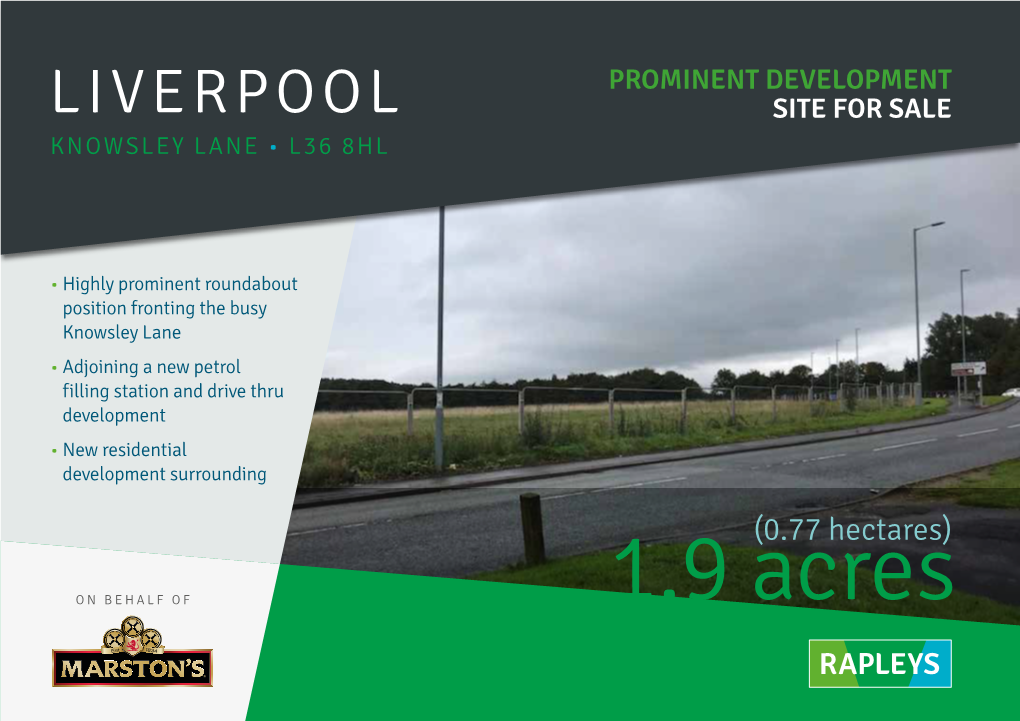 Liverpool Site for Sale Knowsley Lane • L36 8Hl