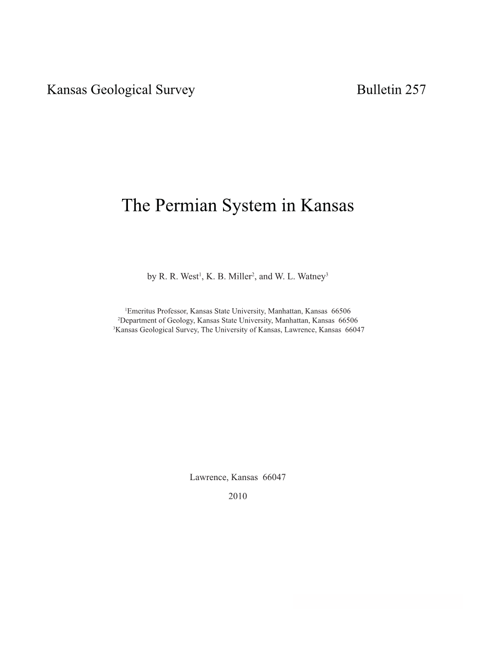 The Permian System in Kansas