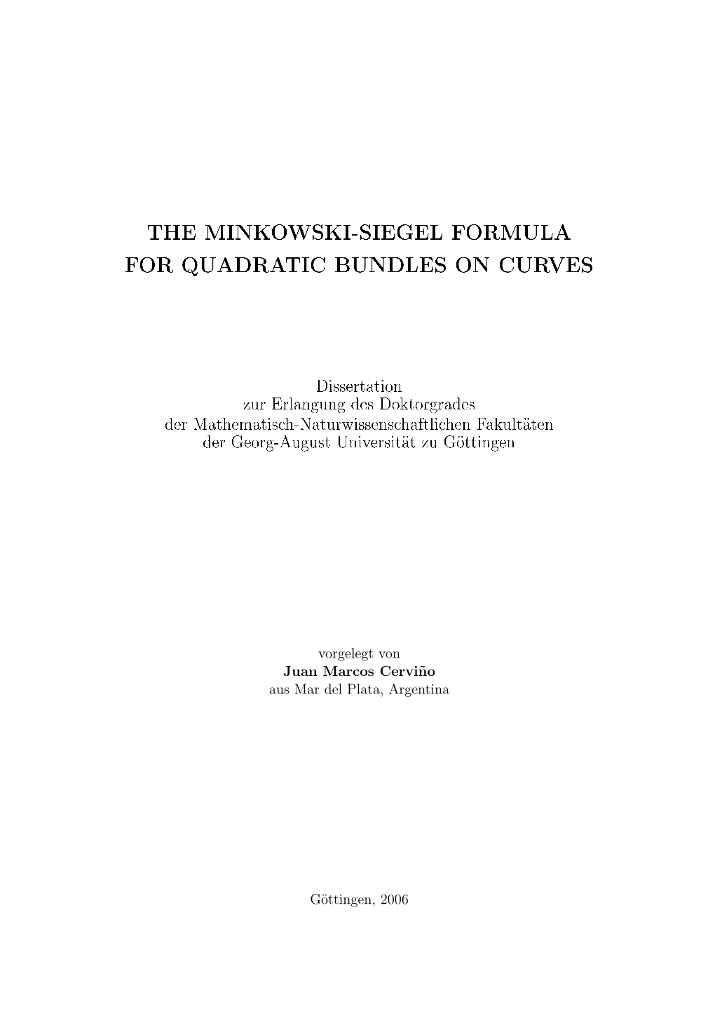 The Minkowski-Siegel Formula for Quadratic Bundles on Curves