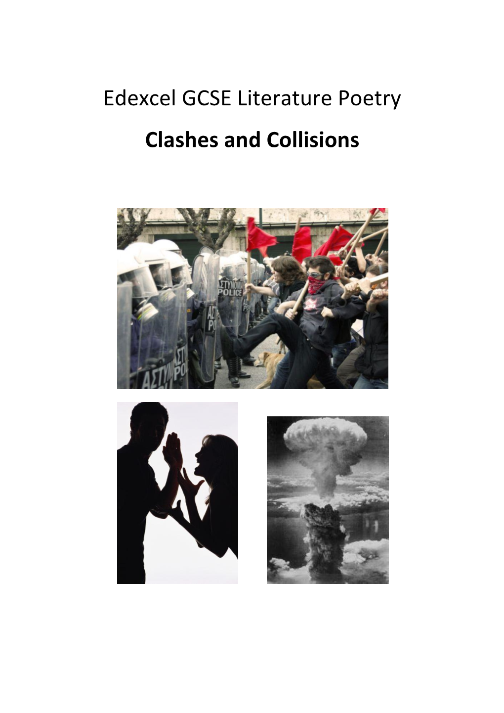 Edexcel GCSE Literature Poetry Clashes and Collisions