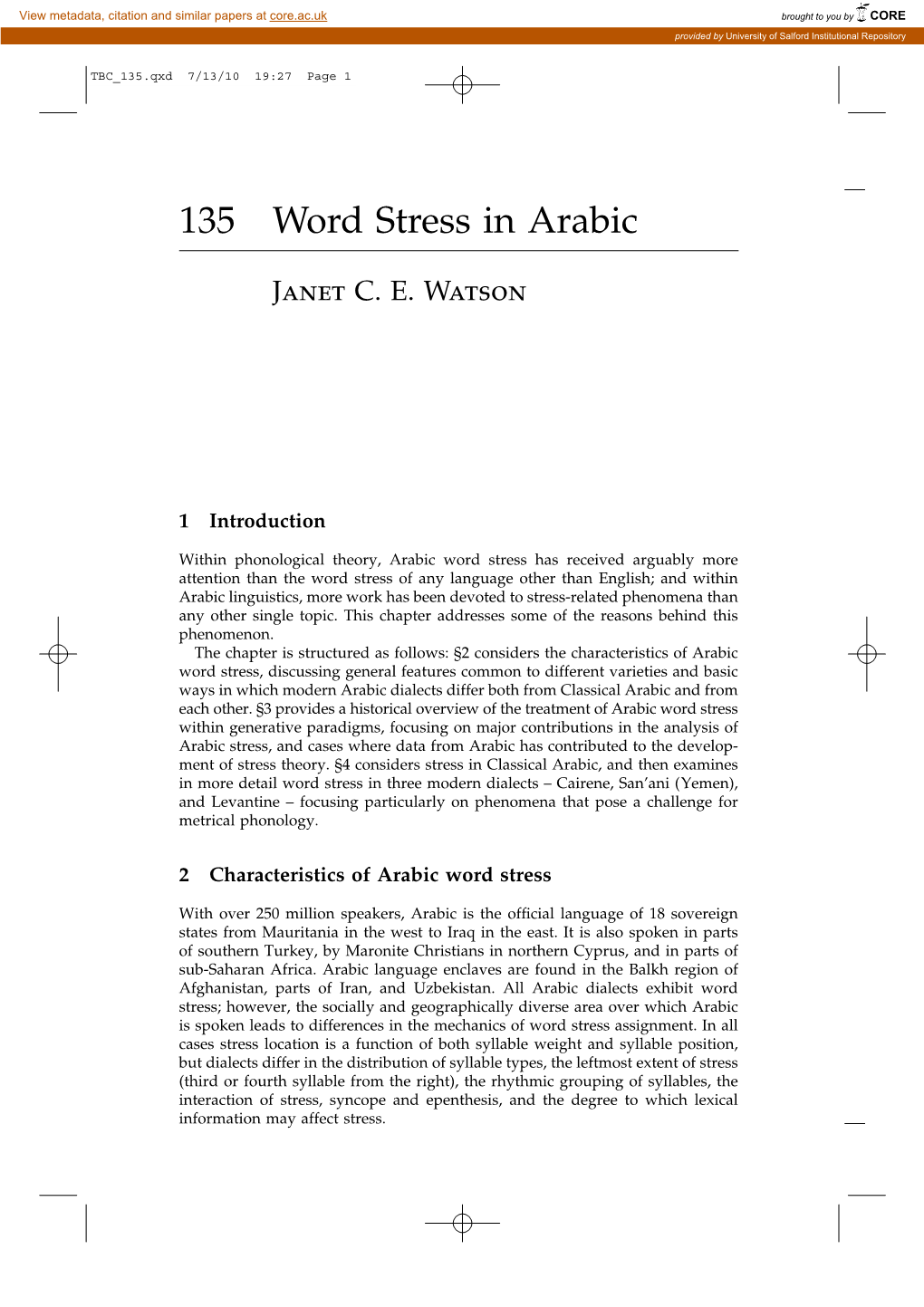 135 Word Stress in Arabic