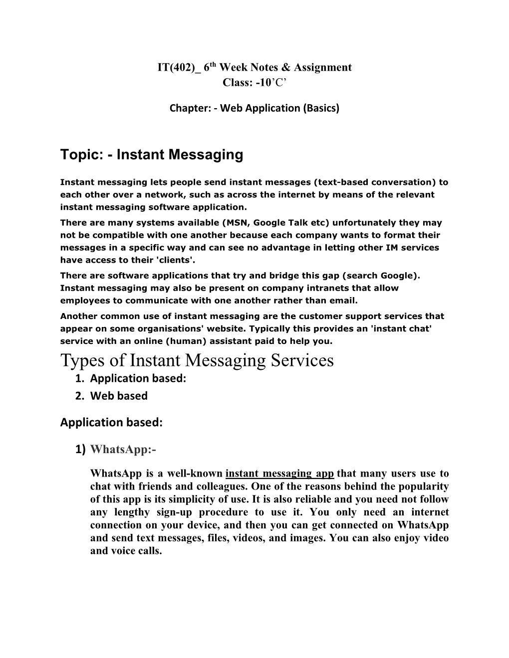 Types of Instant Messaging Services 1