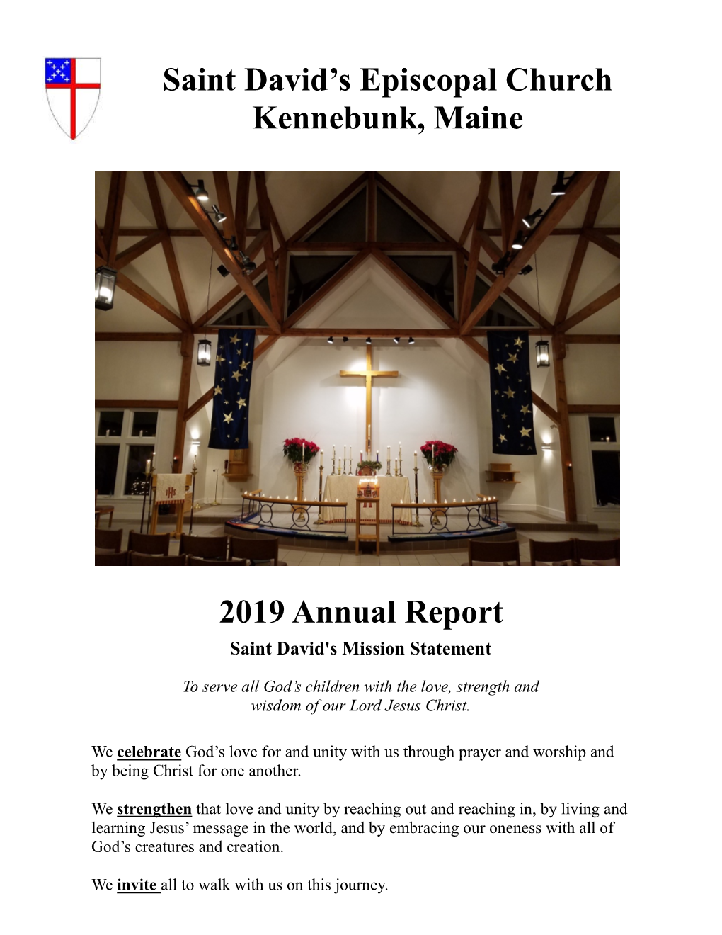 Saint David's Episcopal Church Kennebunk, Maine 2019 Annual