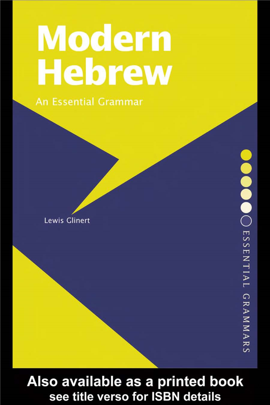 Modern Hebrew: an Essential Grammar