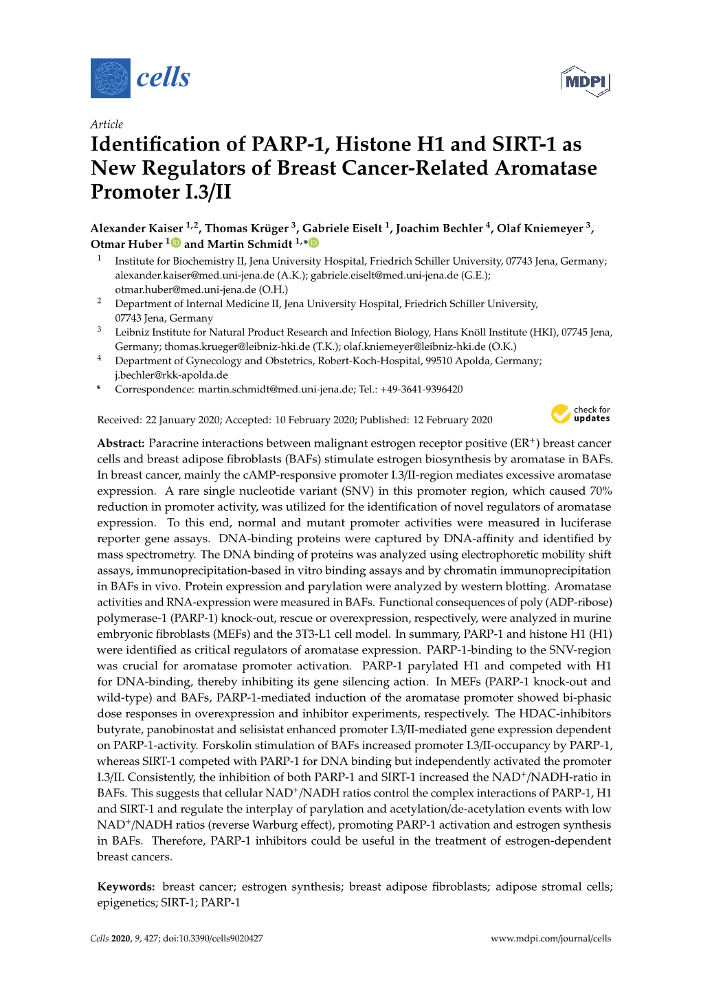 Identification of PARP-1, Histone H1 and SIRT-1 As New Regulators Of