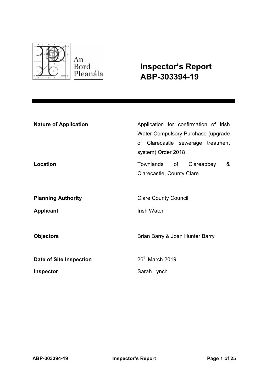 Inspector's Report ABP-303394-19