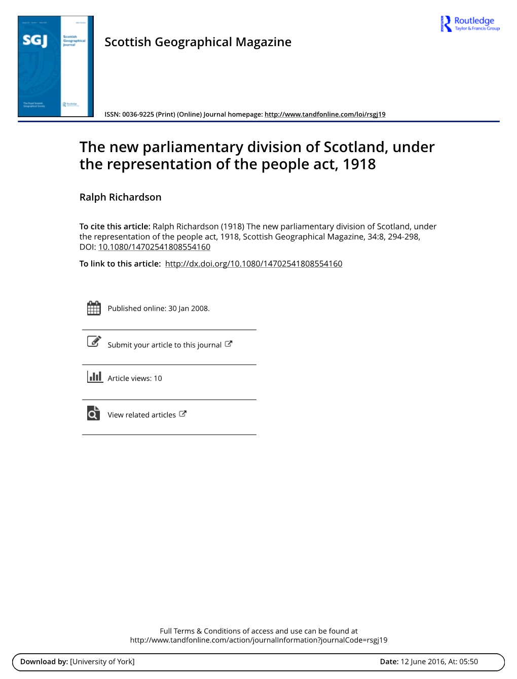 The New Parliamentary Division of Scotland, Under the Representation of the People Act, 1918