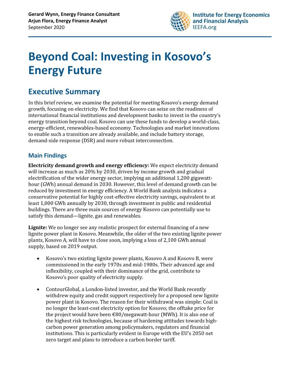 Beyond Coal: Investing in Kosovo's Energy Future