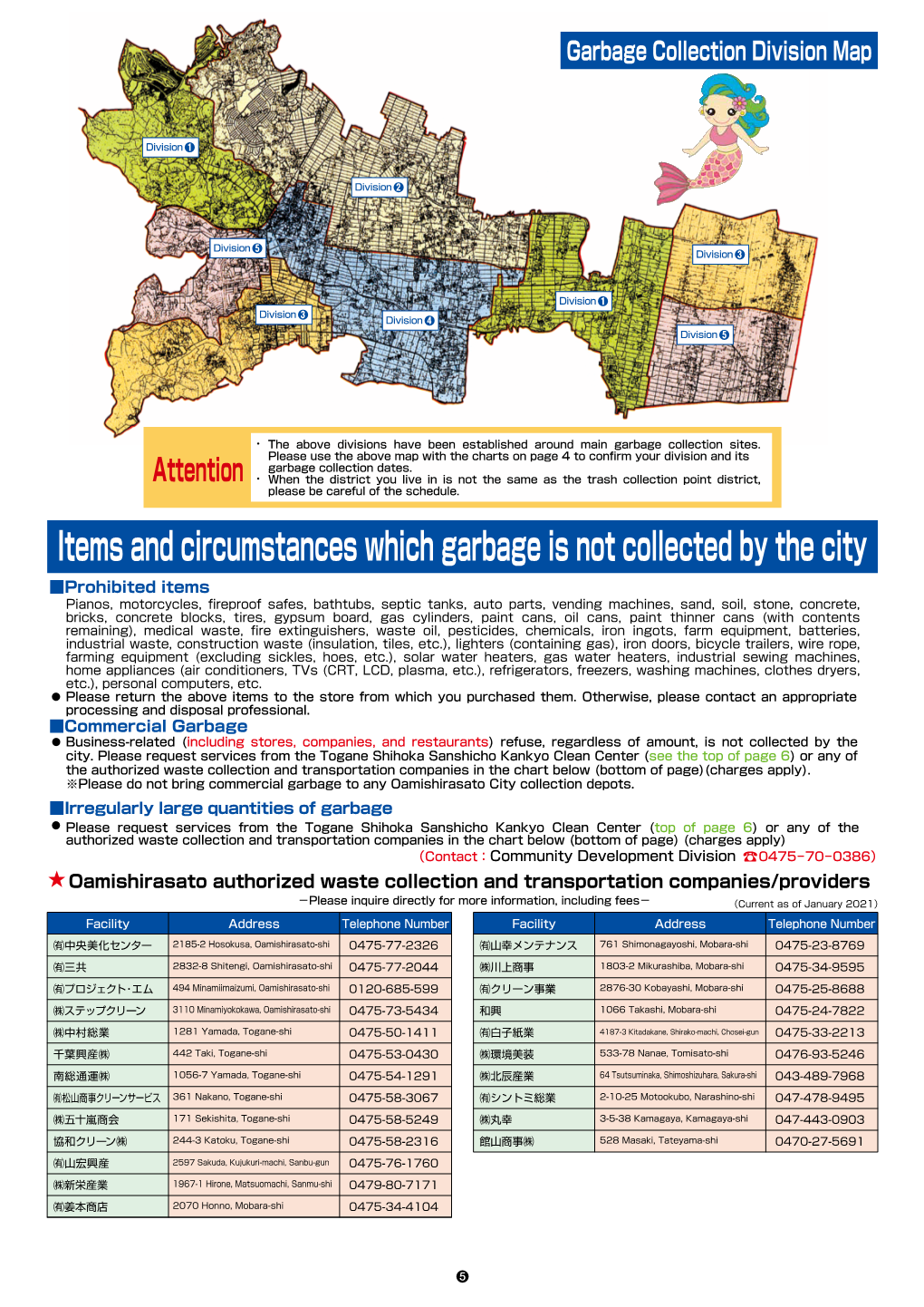 Trash Disposal Guidelines(2021)：P5