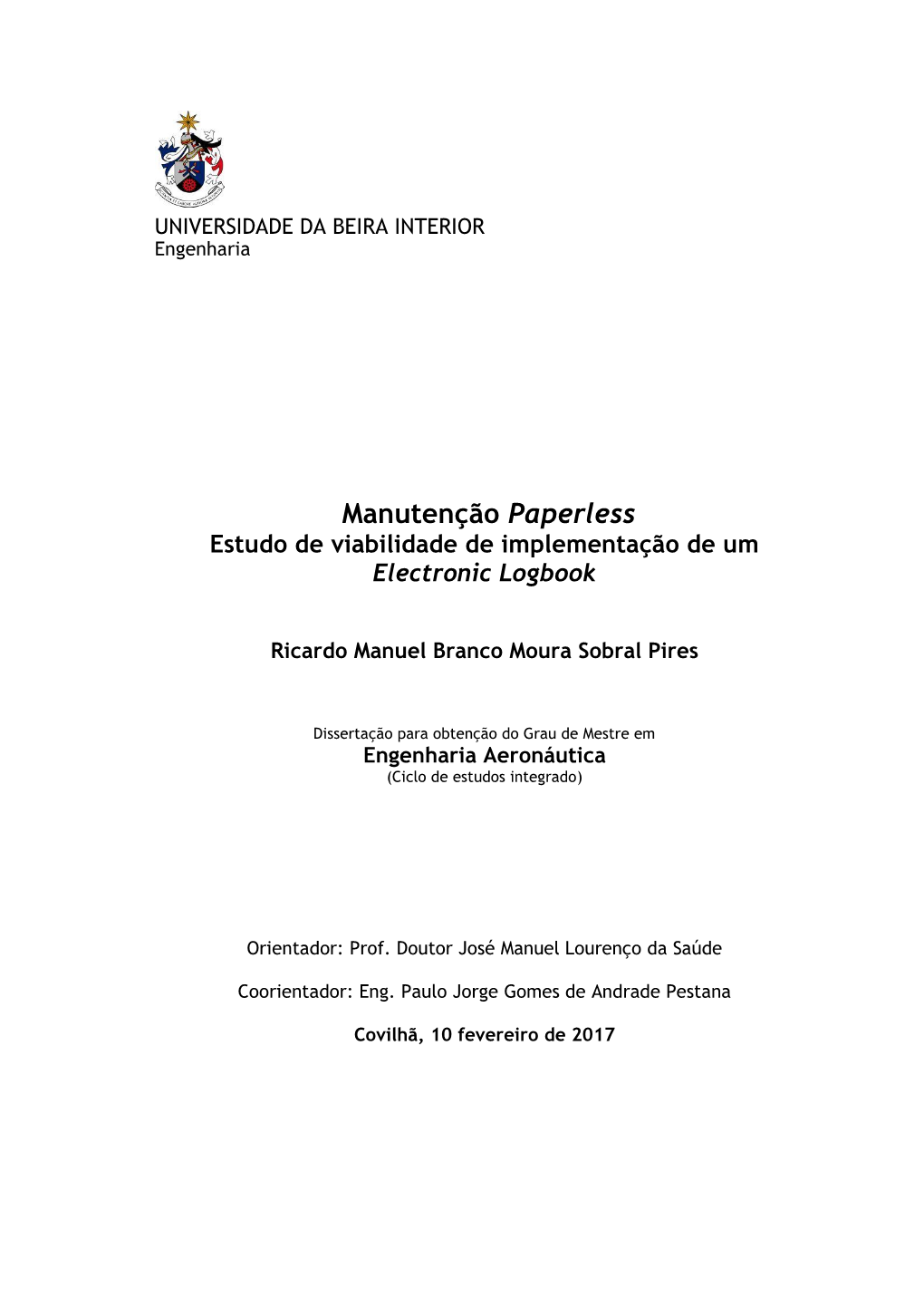 Manutenção Paperless Estudo De Viabilidade De Implementação De Um Electronic Logbook