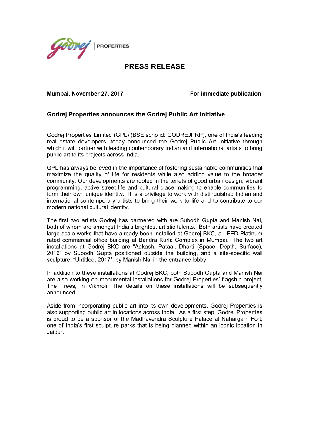 Press Release