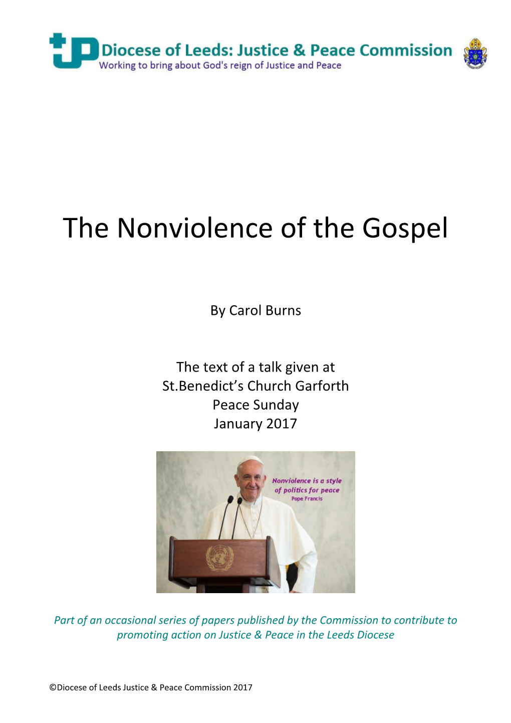 The Nonviolence of the Gospel