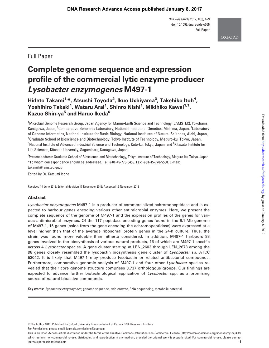 Complete Genome Sequence and Expression Profile Of