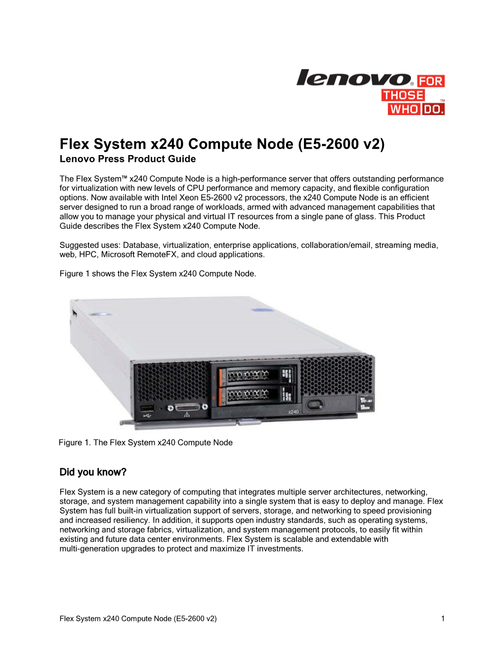 Flex System X240 Compute Node E5-2600 V2