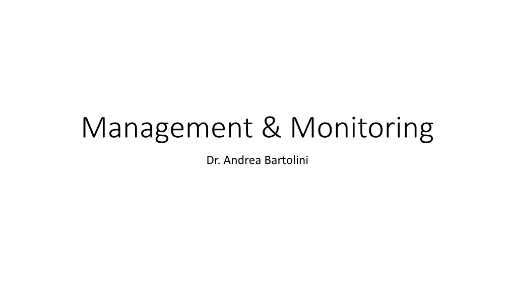 Management & Monitoring