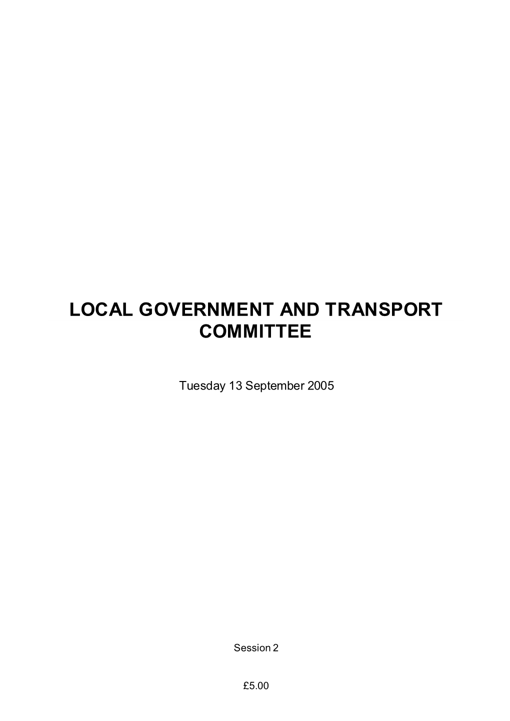 Local Government and Transport Committee