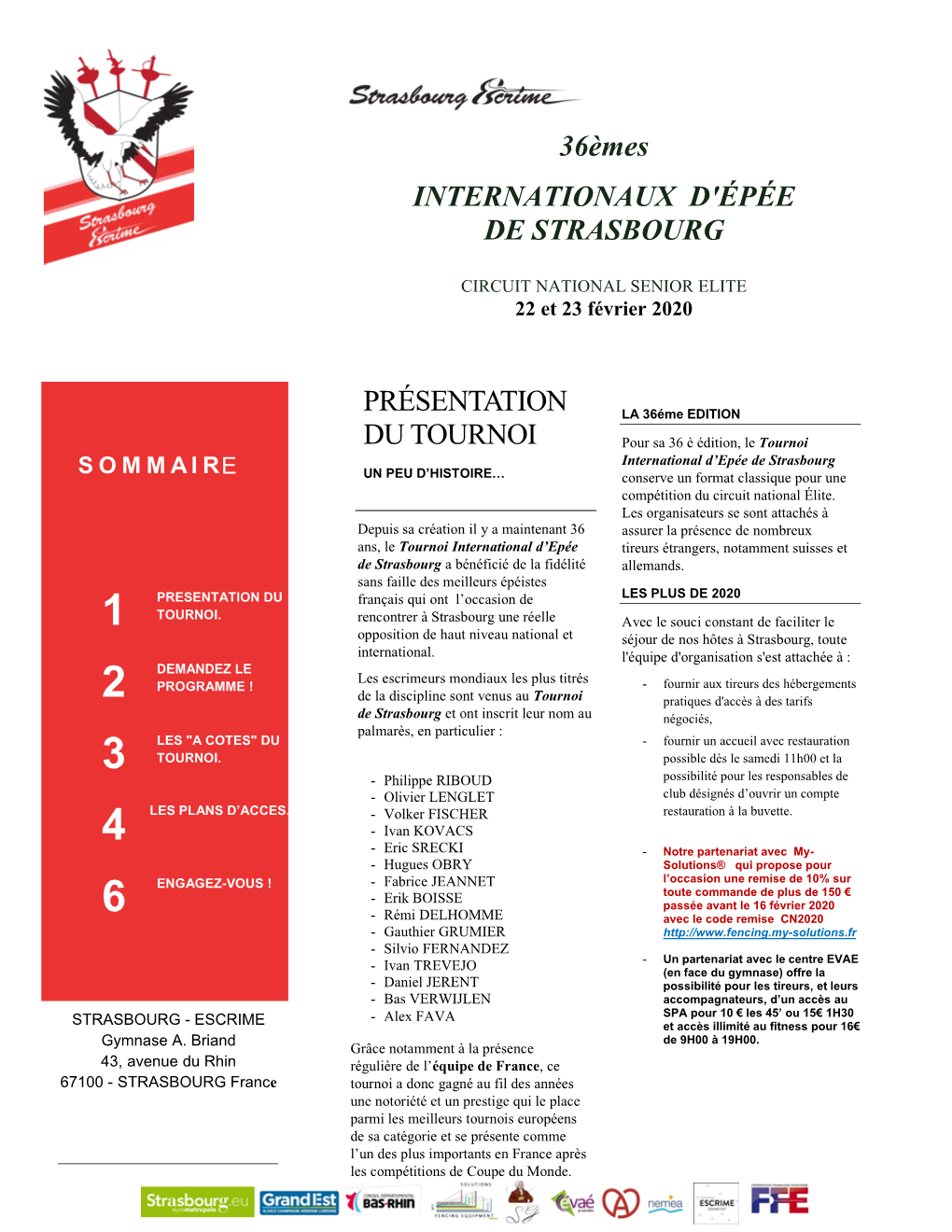 PRÉSENTATION DU TOURNOI 36Emes INTERNATIONAUX D