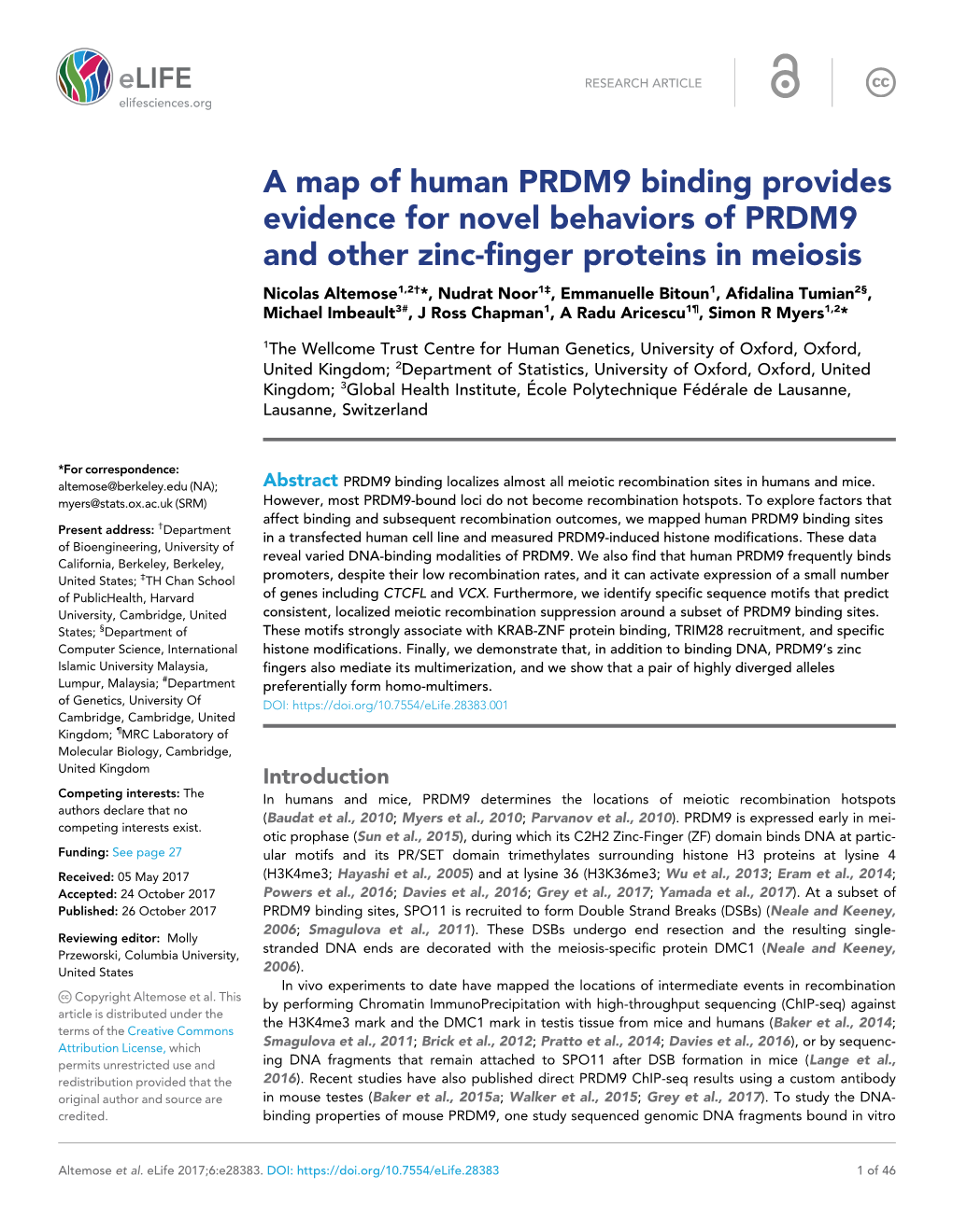 A Map of Human PRDM9 Binding Provides Evidence for Novel