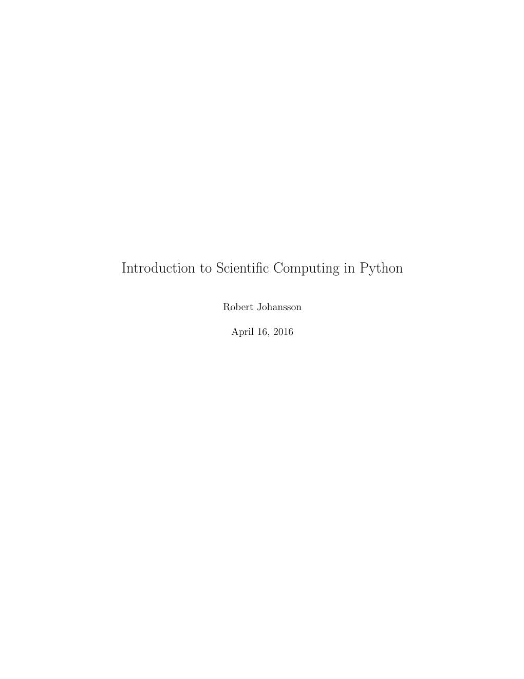 Introduction to Scientific Computing in Python