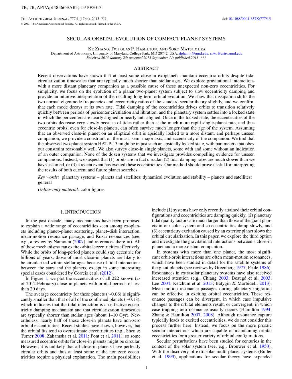 Secular Orbital Evolution of Compact Planet Systems