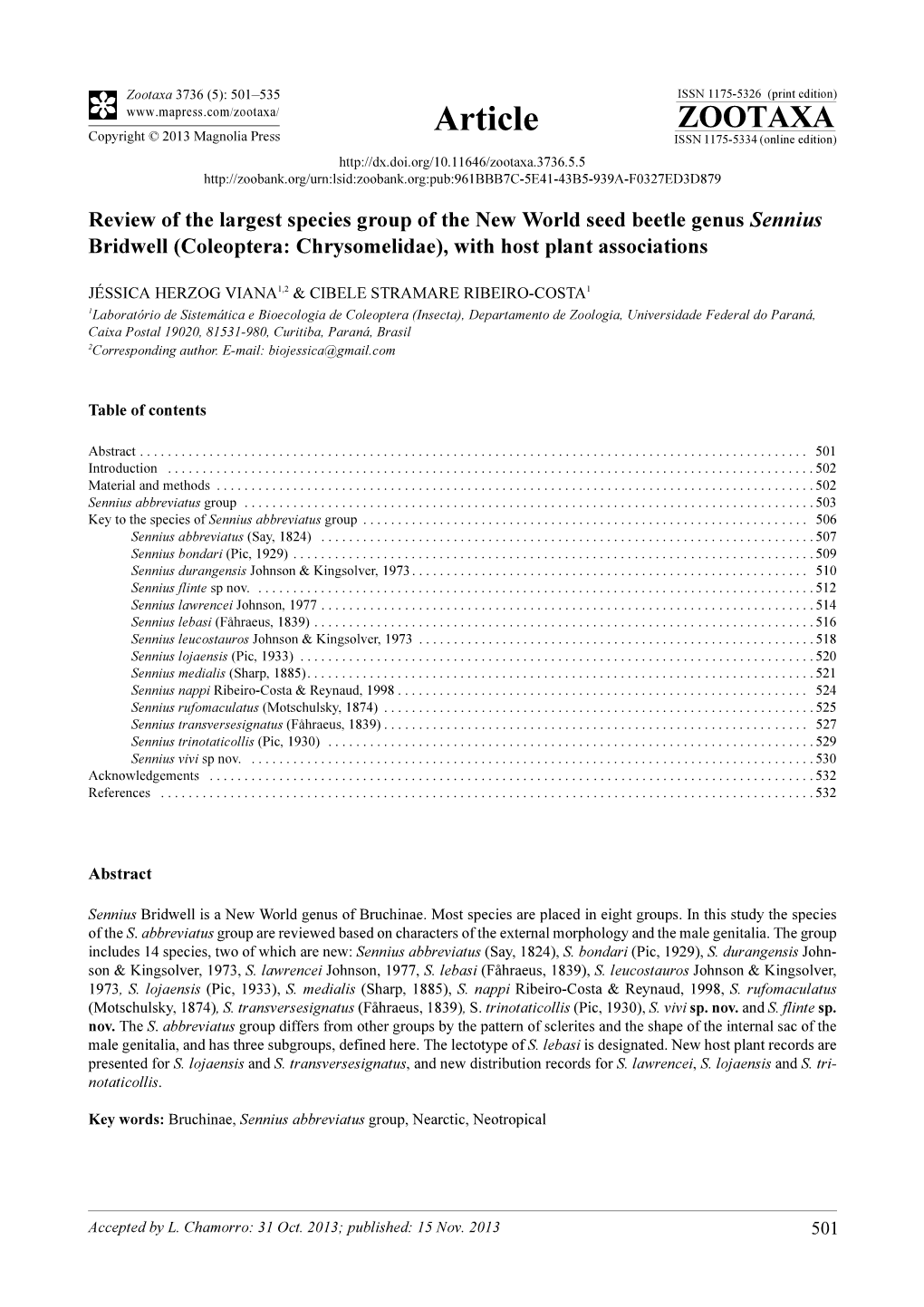 Review of the Largest Species Group of the New World Seed Beetle Genus Sennius Bridwell (Coleoptera: Chrysomelidae), with Host Plant Associations