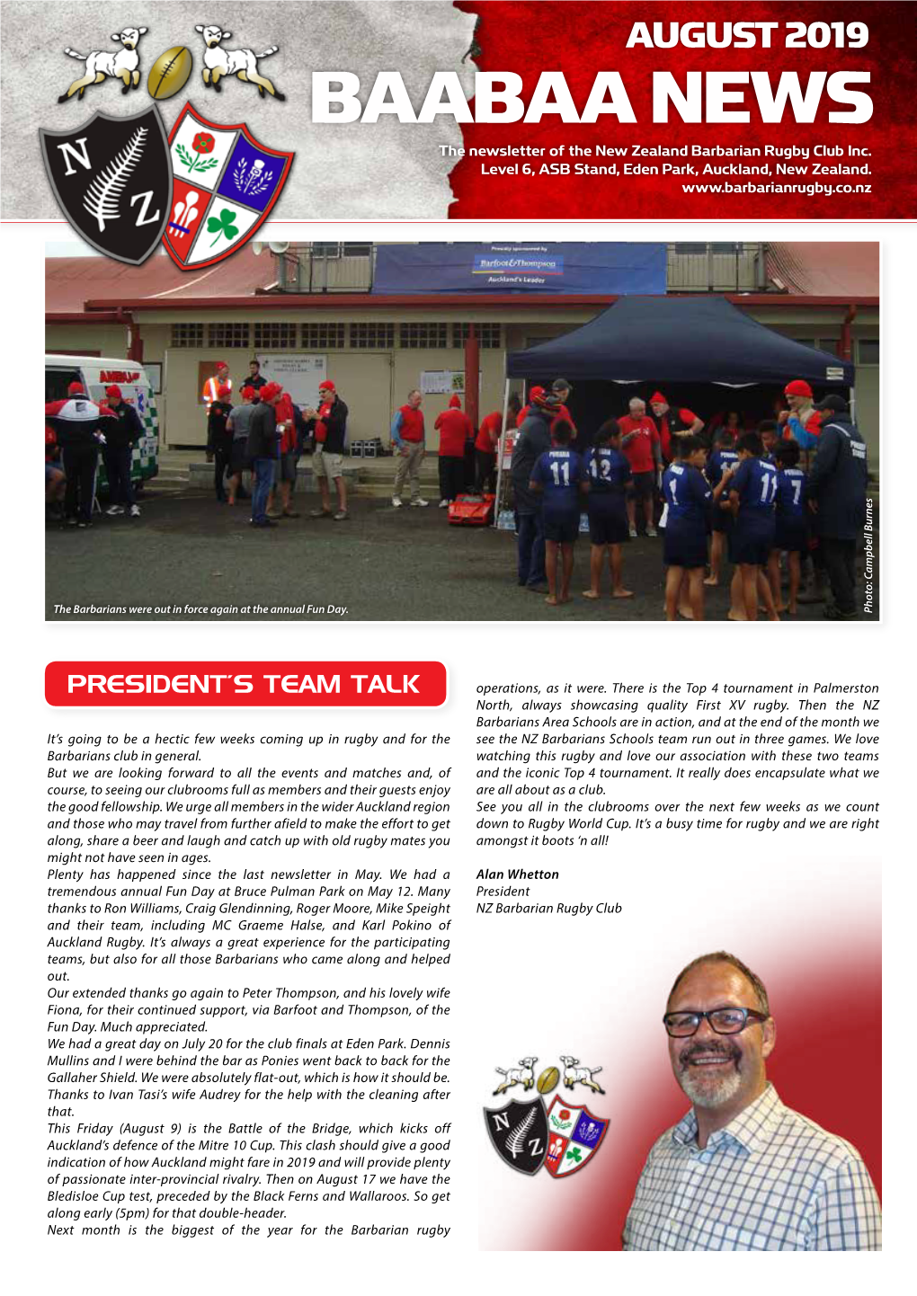 BAABAA NEWS the Newsletter of the New Zealand Barbarian Rugby Club Inc